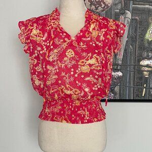 NWOT Rachel Roy Pink Cap Sleeve Top XS